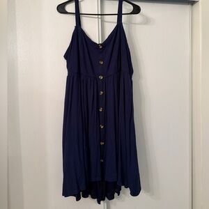 Torrid Navy Blue Woven Knit Hi-Lo Dress